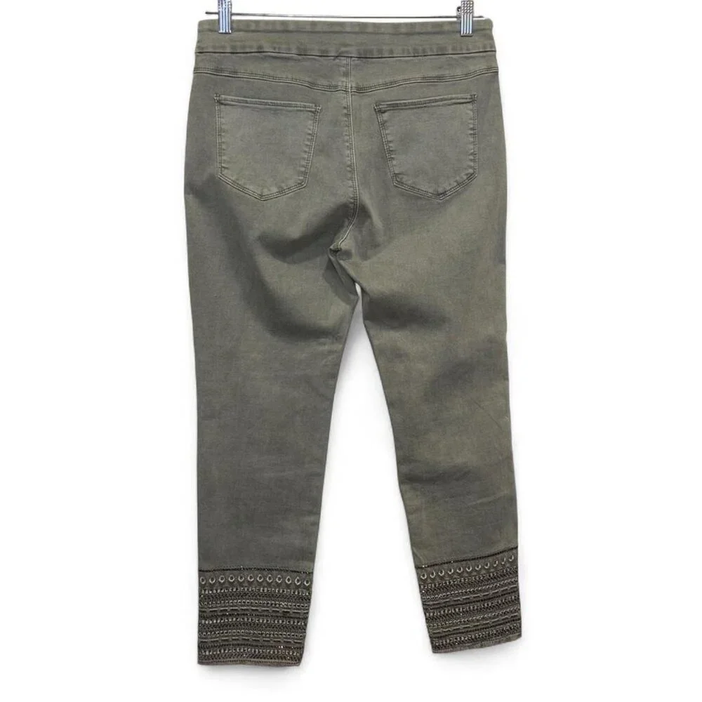 Tribal Jeans Ankle Jeggings Embellished Hem Size 10 - Picture 3 of 4